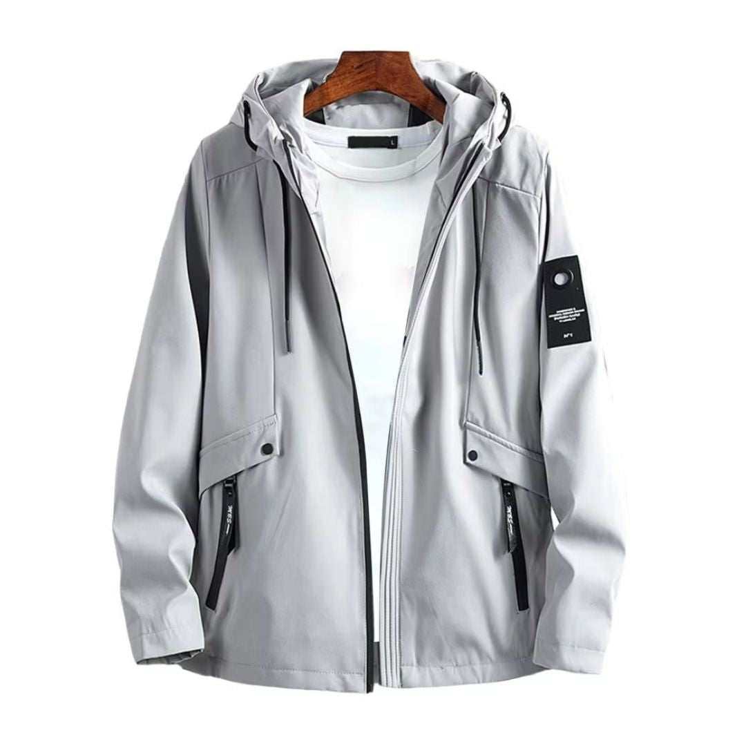 Solid Color Hooded Windbreaker
