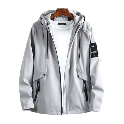 Solid Color Hooded Windbreaker