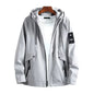 Solid Color Hooded Windbreaker