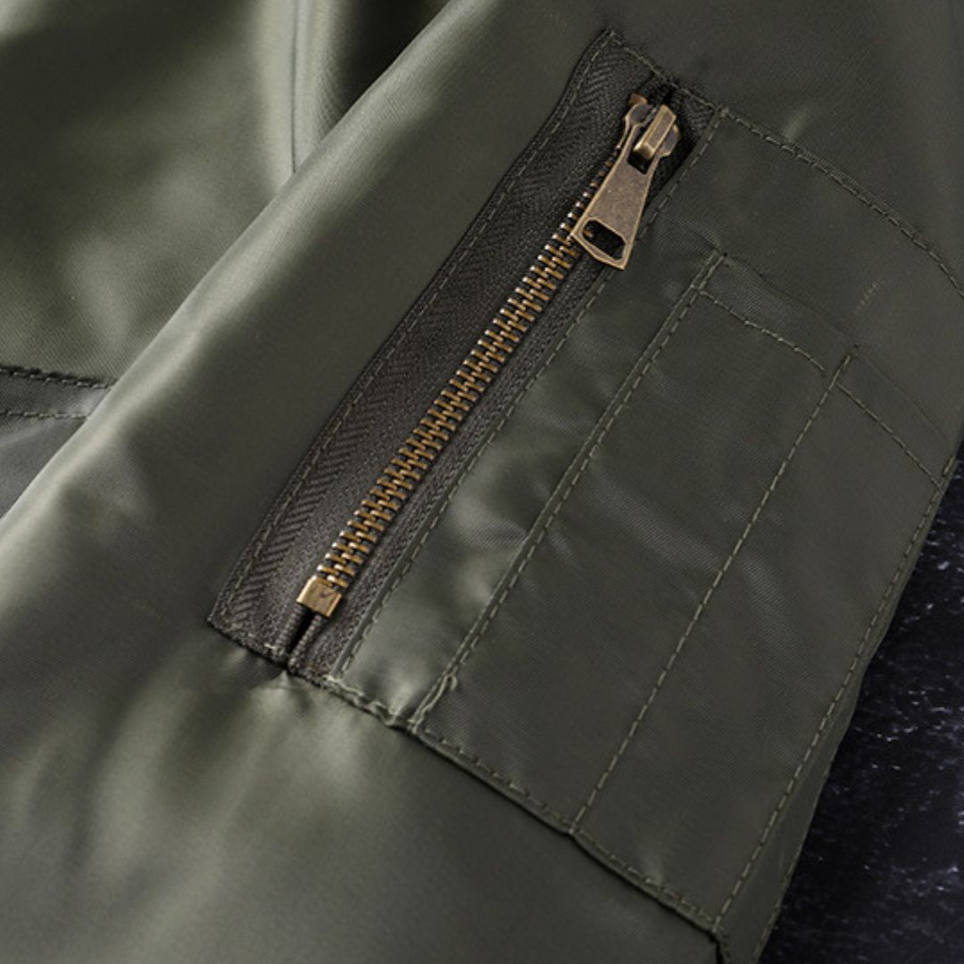 Solid-color Bomber Jacket