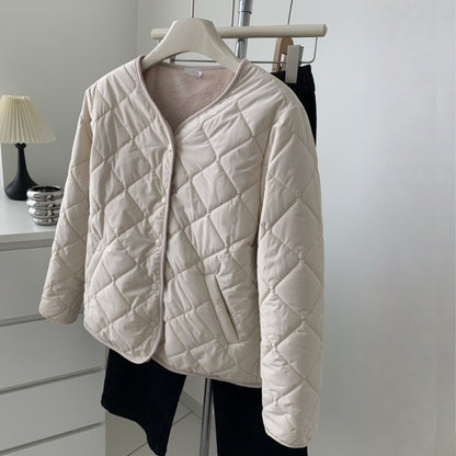 Reversible Diamond-Pattern Padded Jacket