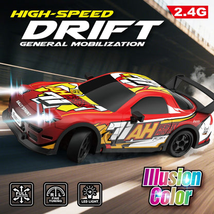 1:18 Scale 4WD High-Speed RC Drift Car with LED Lights
