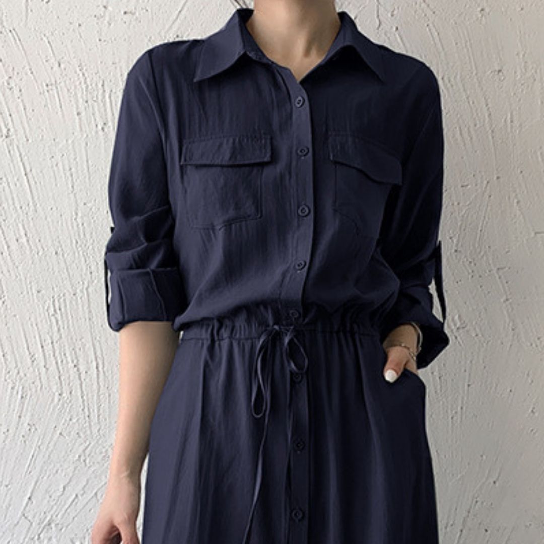 Minimalist Versatile Cinch Waist Maxi Dress