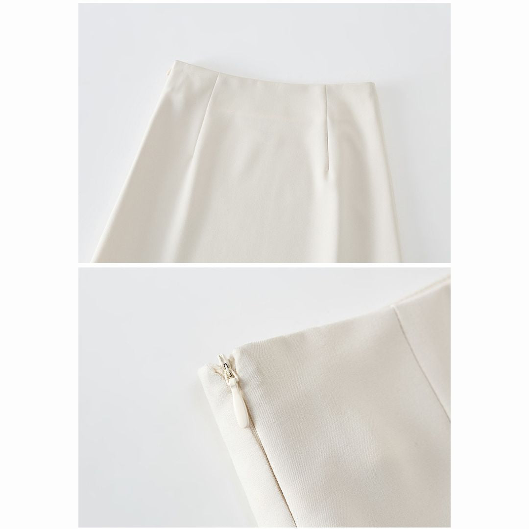Chiffon Panel Blazer Skirt