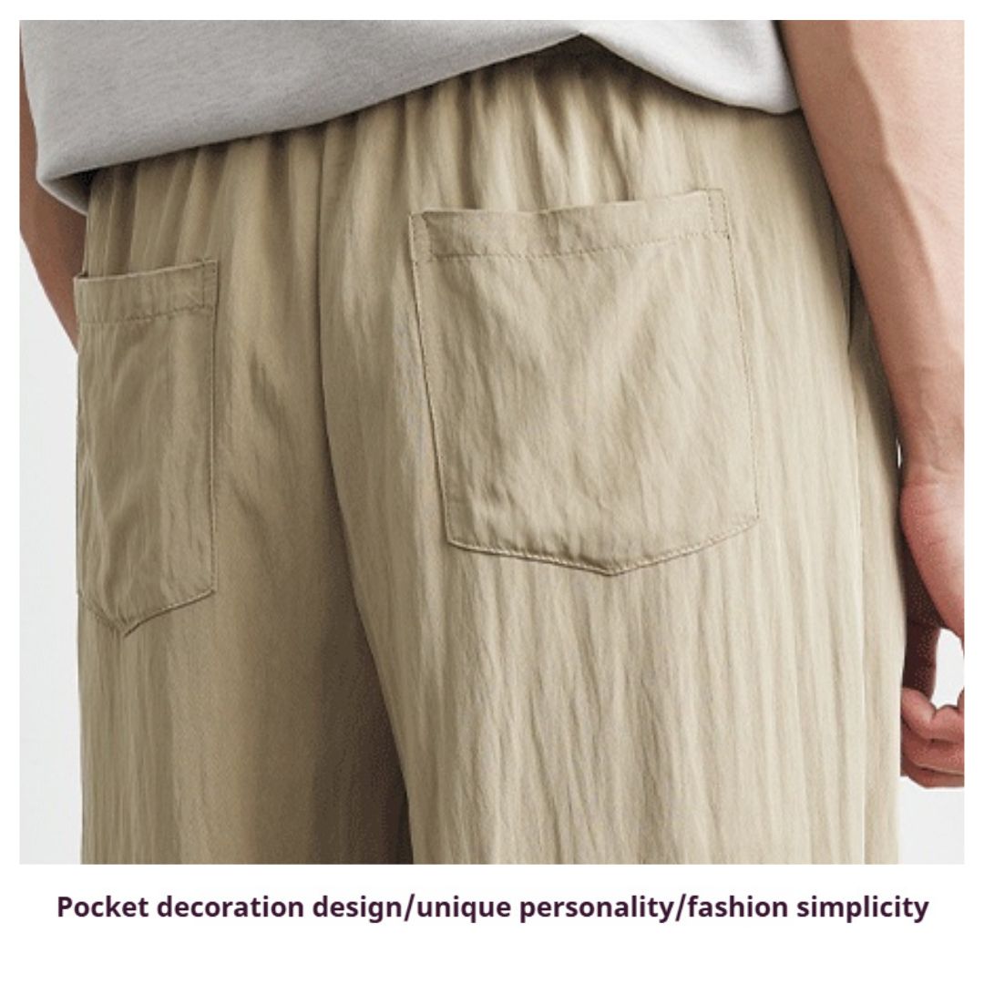 Draped Ice Silk Loose-Fit Casual Pants