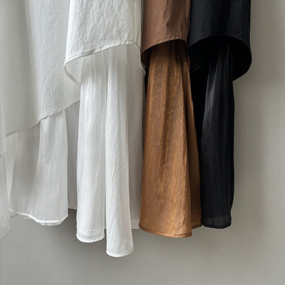 Sleeveless Long Dress with Asymmetrical Hem and Panelled Design