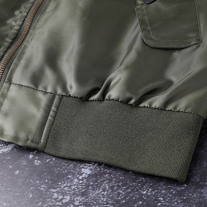 Solid-color Bomber Jacket