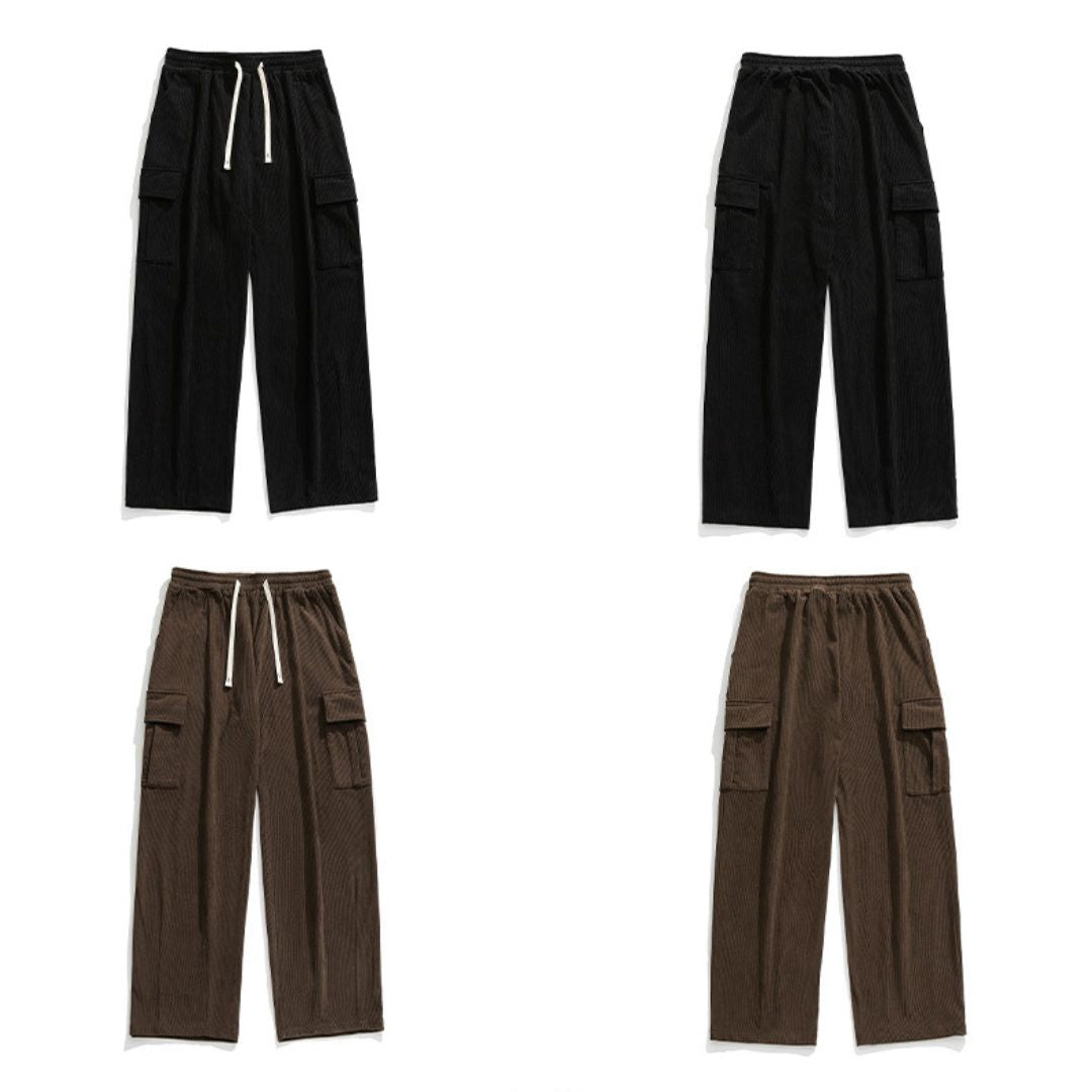 Corduroy Relaxed-Fit Cargo Pants