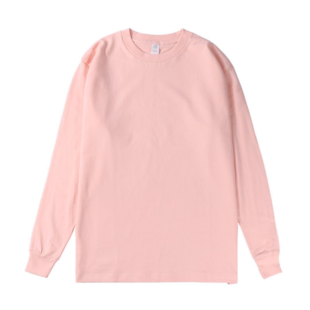 250g Plain Cotton Long-sleeved T-shirt (Min. 2 pcs)