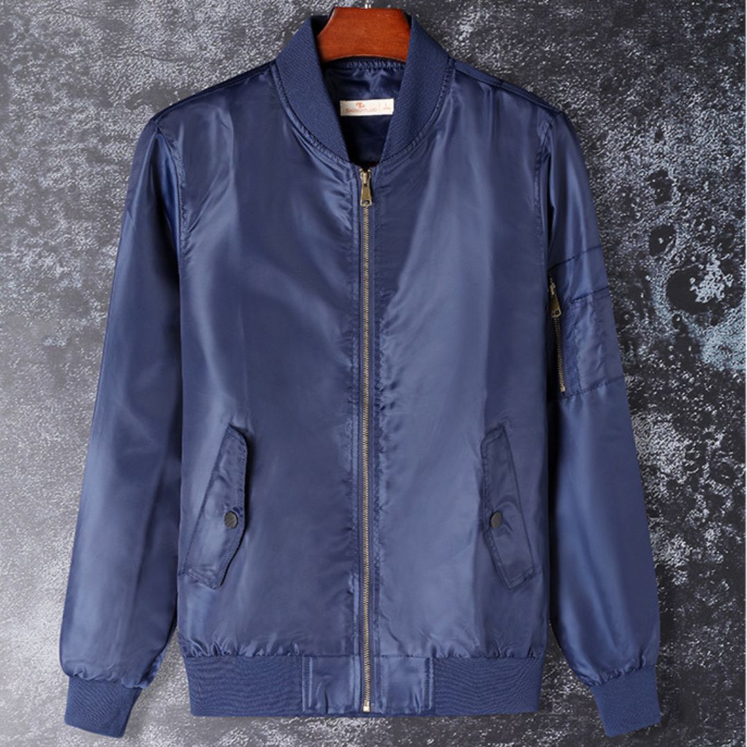 Solid-color Bomber Jacket