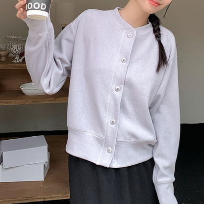 Japanese-Style Round-Neck Button Jacket