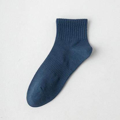 Breathable Sweat-Absorbing Cotton Men's Mid-Calf Socks (Min.2 Pairs)