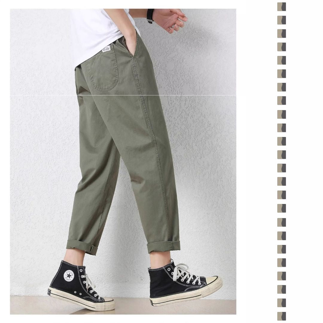 Thin Loose Tapered Cropped Pants