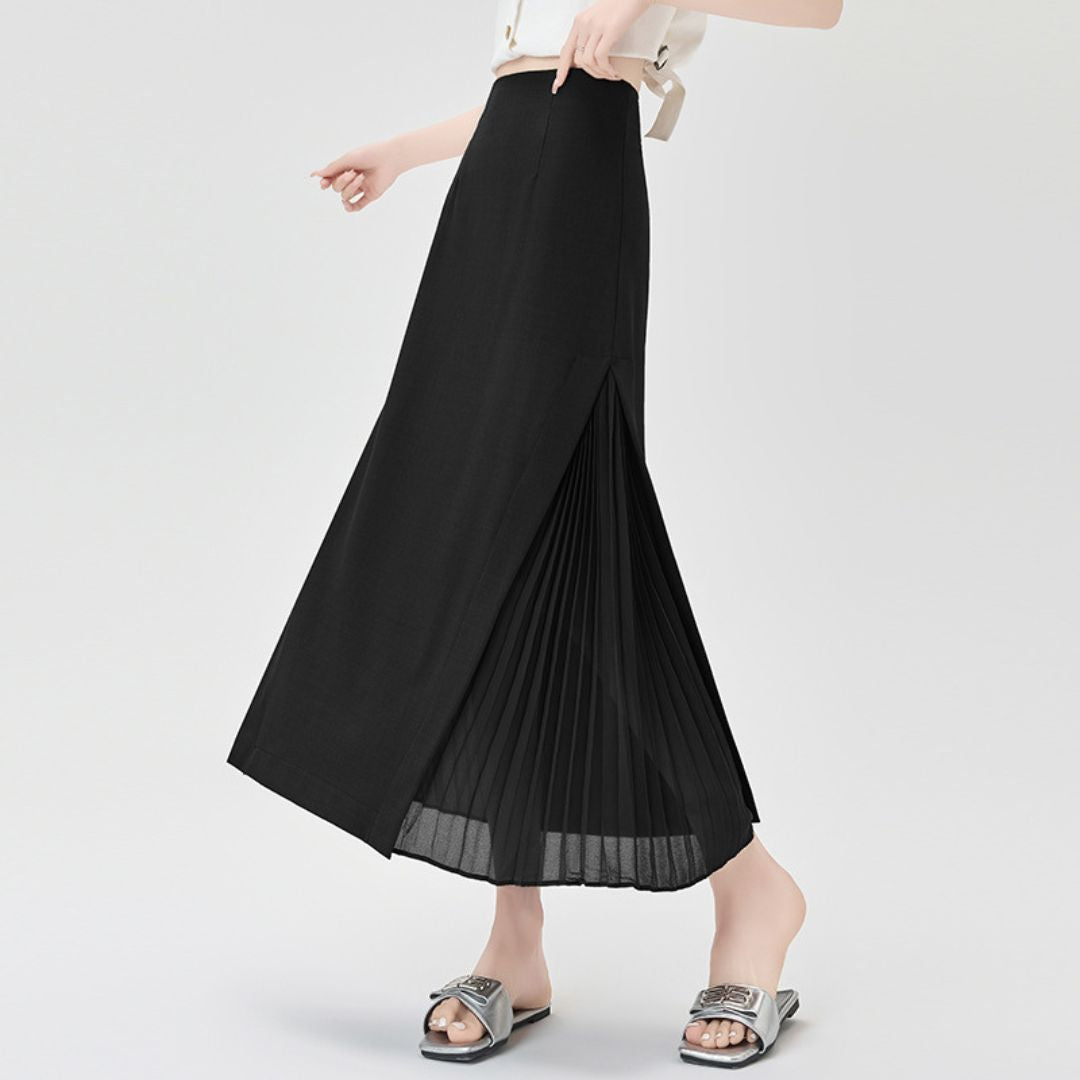Chiffon Panel Blazer Skirt