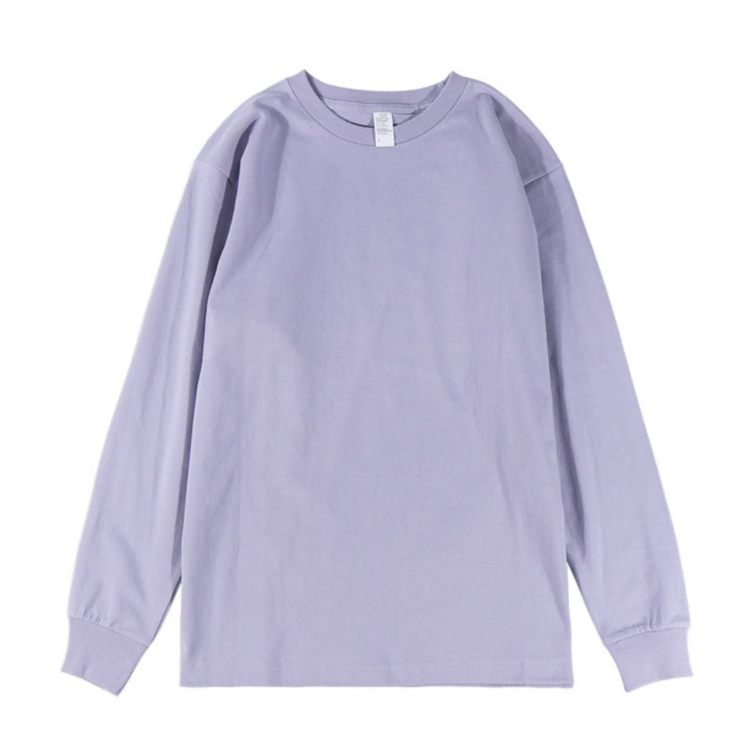 250g Plain Cotton Long-sleeved T-shirt (Min. 2 pcs)