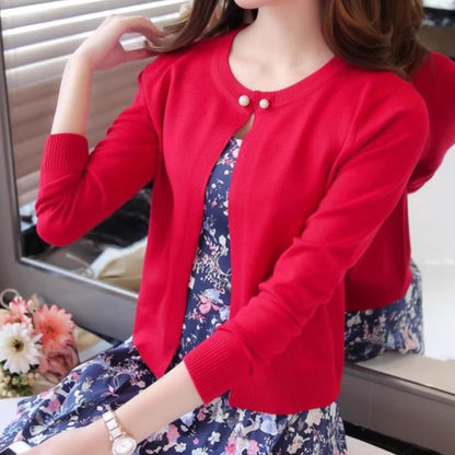 輕薄棉針織外套  