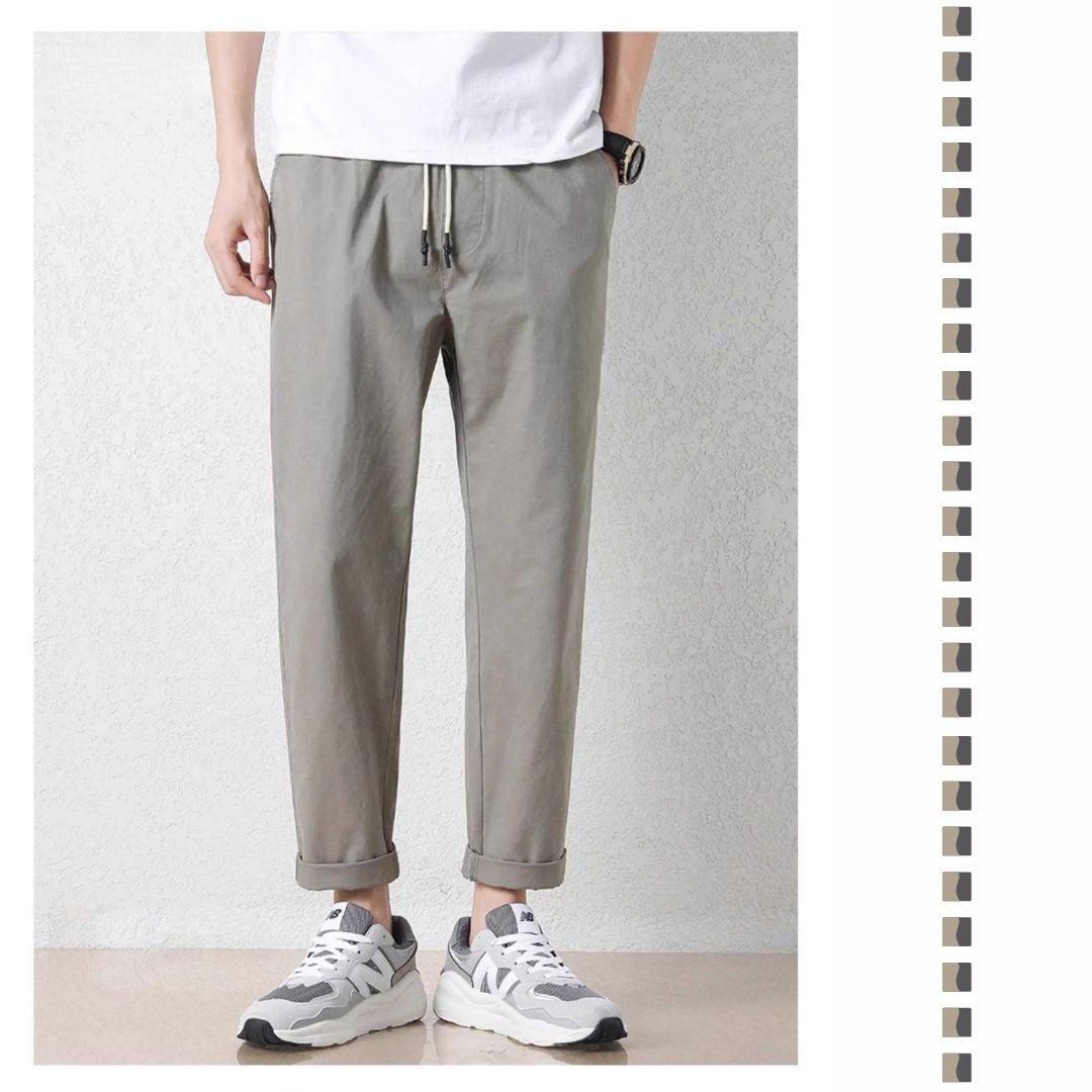 Thin Loose Tapered Cropped Pants
