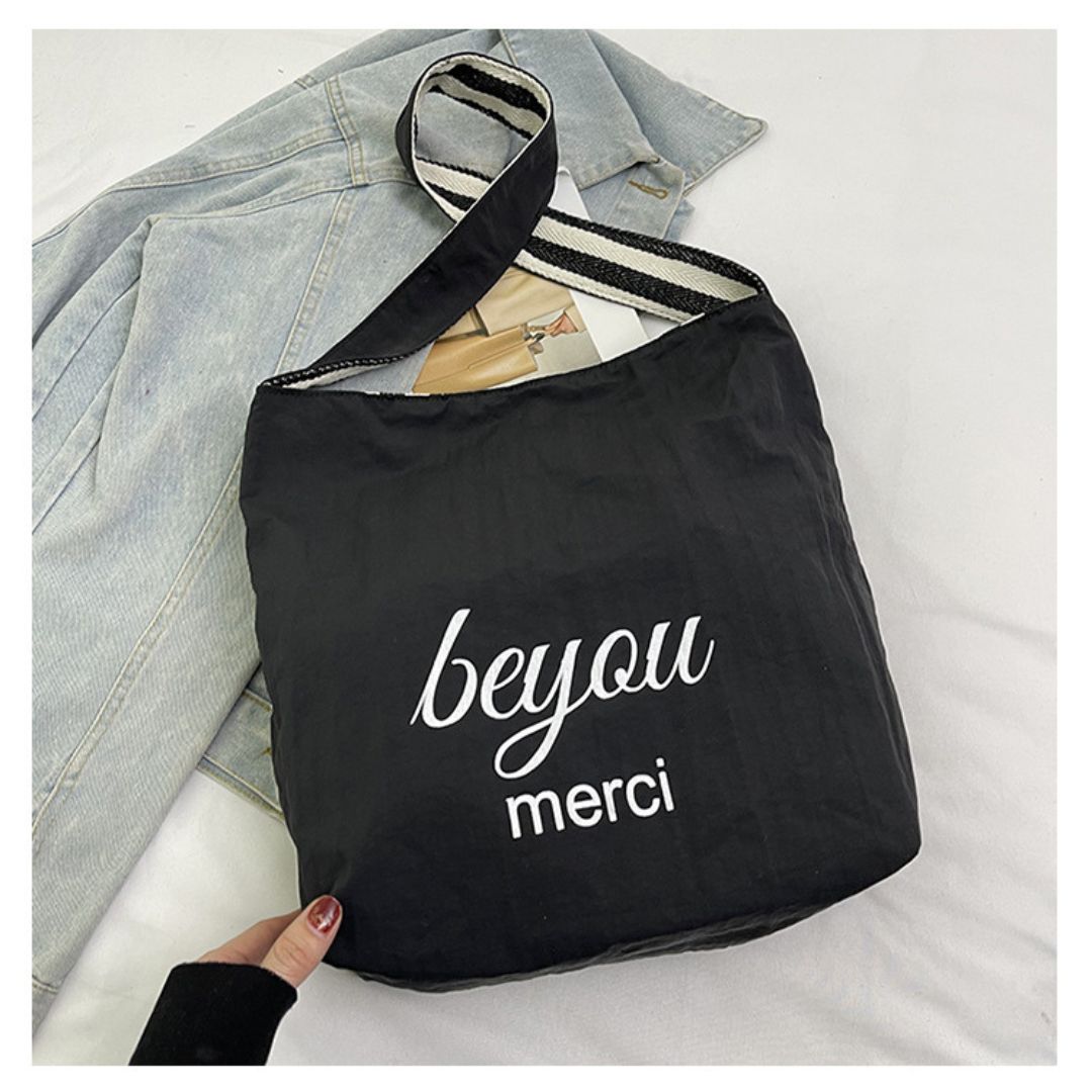 Large Capacity Striped Reversible Canvas Bag