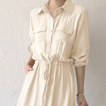 Minimalist Versatile Cinch Waist Maxi Dress