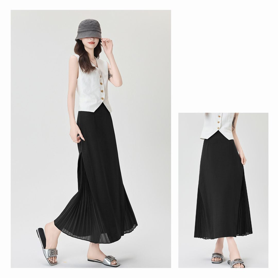 Chiffon Panel Blazer Skirt