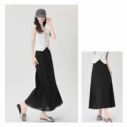 Chiffon Panel Blazer Skirt
