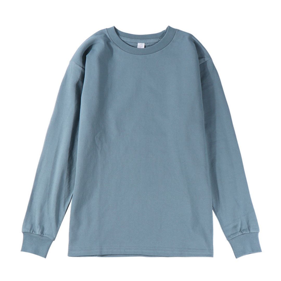 250g Plain Cotton Long-sleeved T-shirt (Min. 2 pcs)