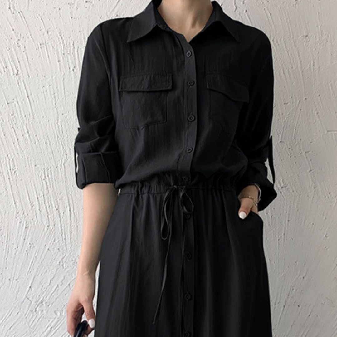 Minimalist Versatile Cinch Waist Maxi Dress