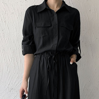 Minimalist Versatile Cinch Waist Maxi Dress