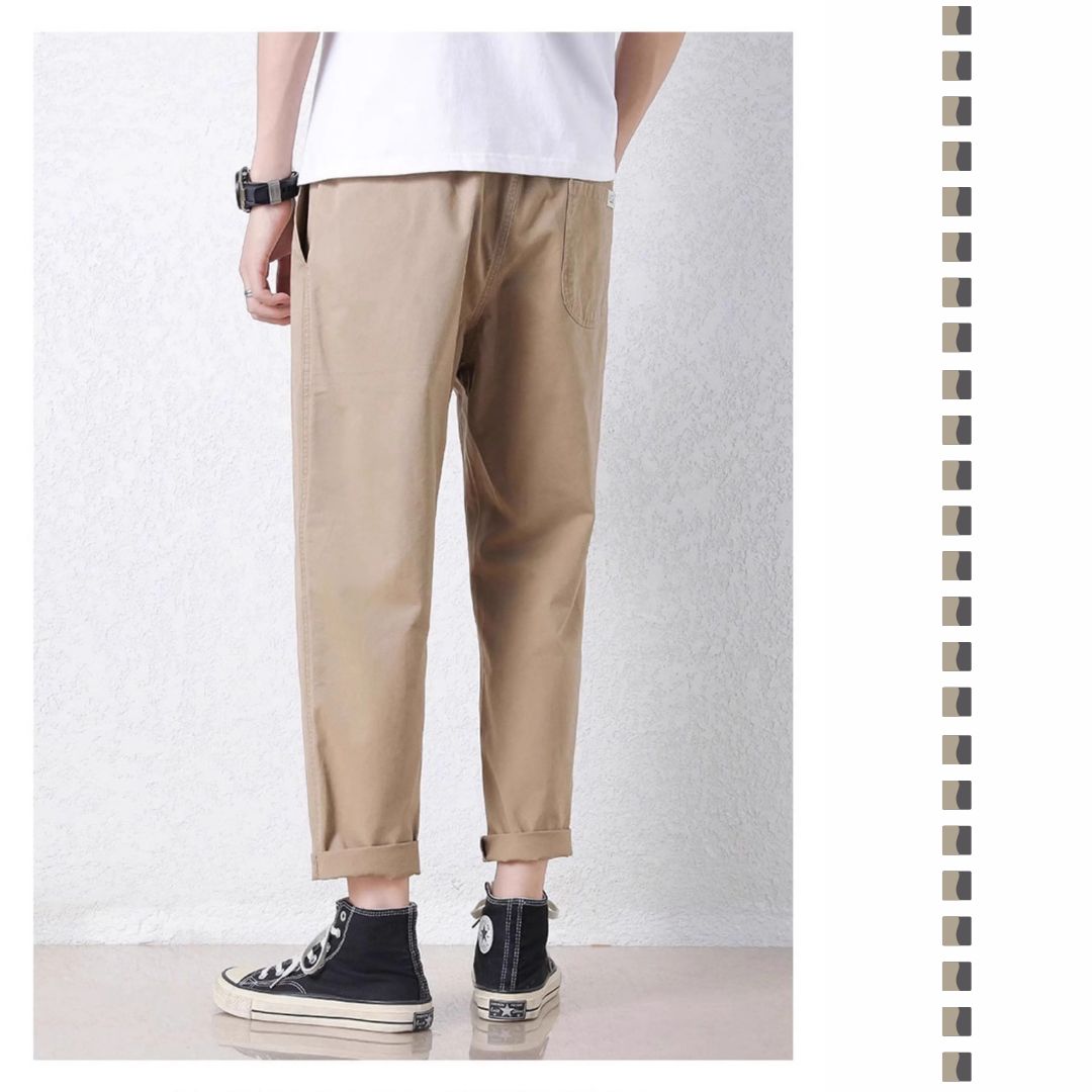 Thin Loose Tapered Cropped Pants