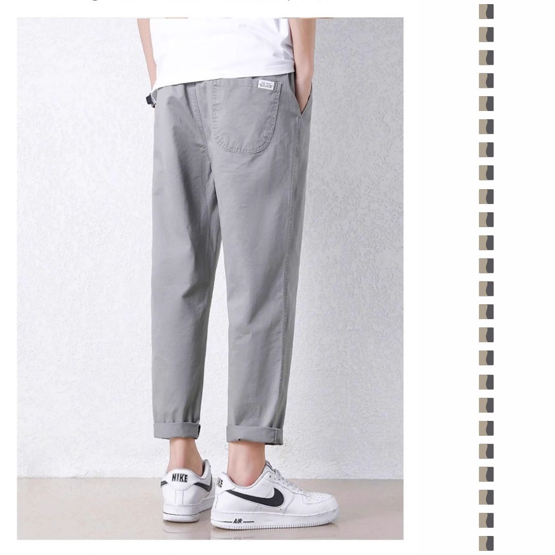 Thin Loose Tapered Cropped Pants