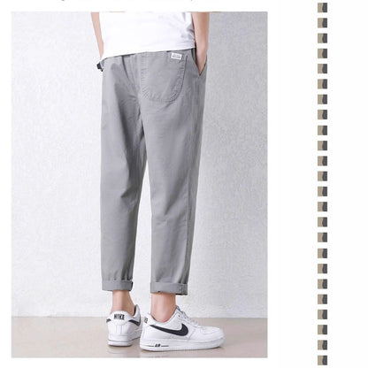 Thin Loose Tapered Cropped Pants