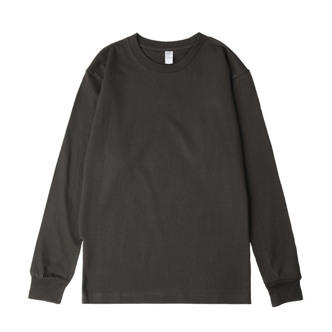 250g Plain Cotton Long-sleeved T-shirt (Min. 2 pcs)