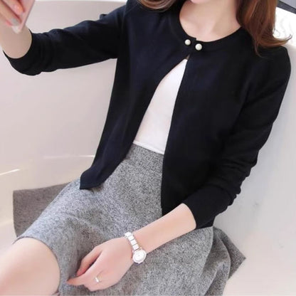 輕薄棉針織外套  