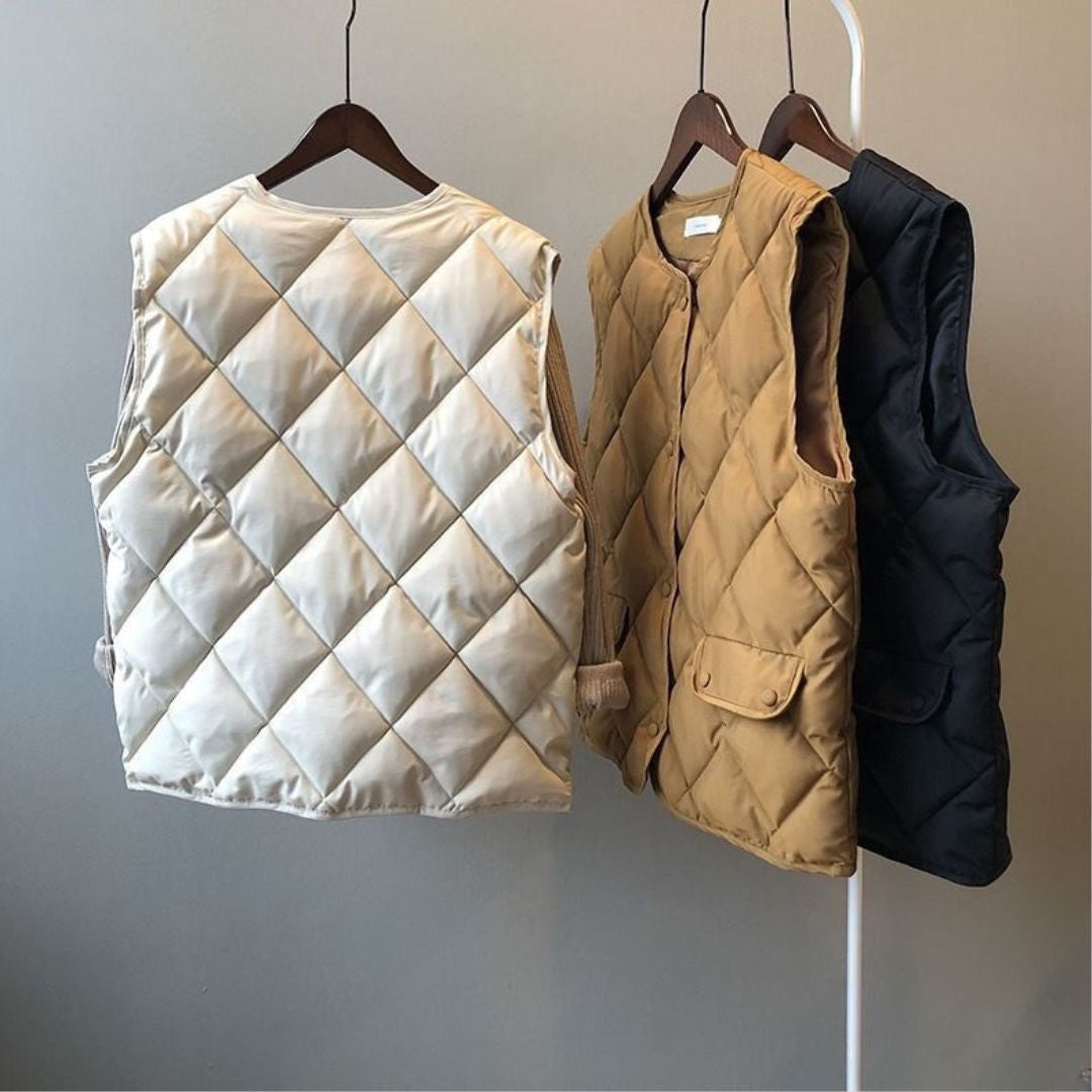 Cotton Diamond-Check Versatile Tank Top