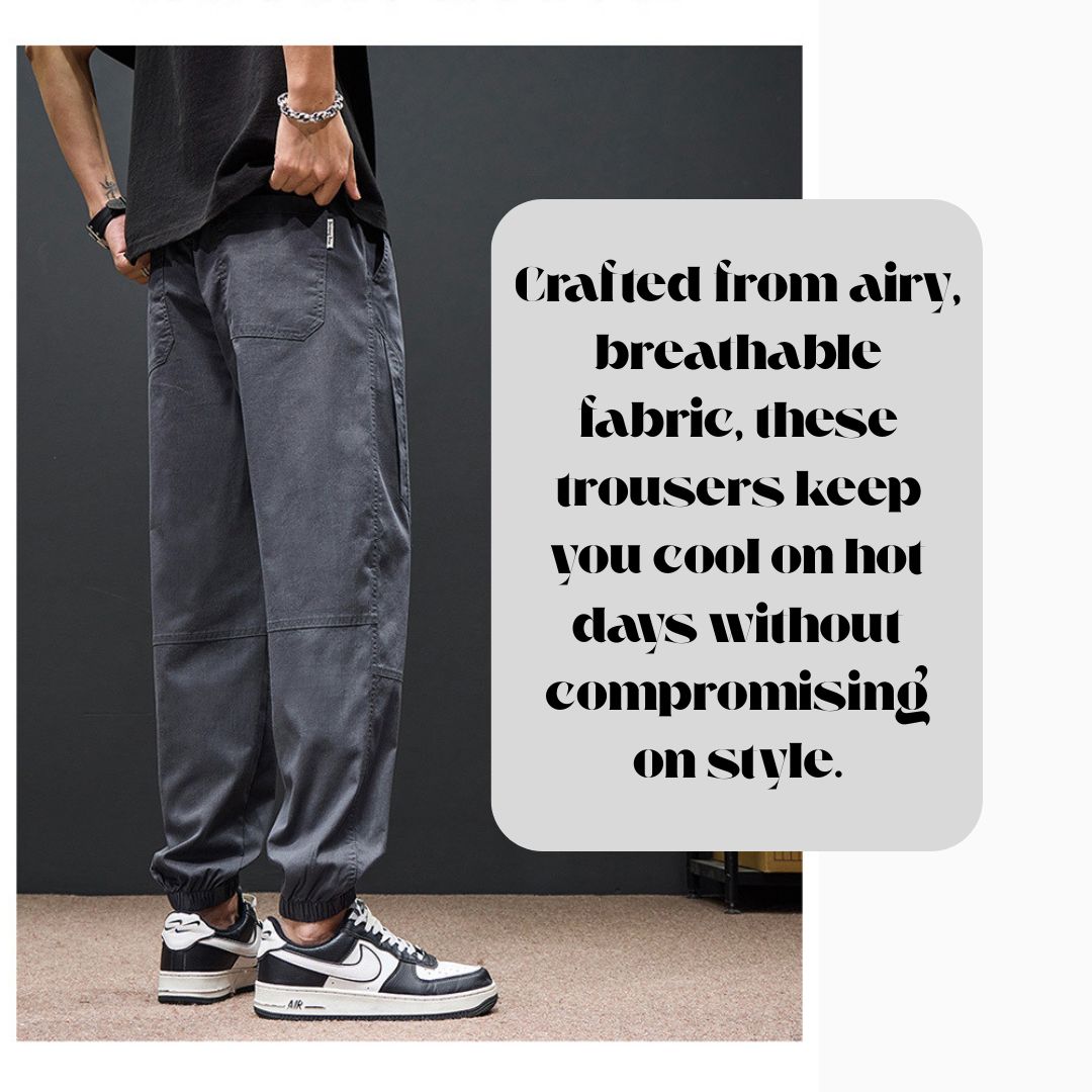 New Summer Lightweight Cuffed Trousers