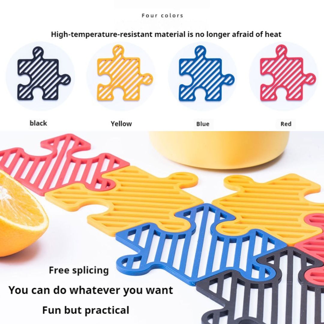 Creative Puzzle Silicone Coaster Set (4pcs)