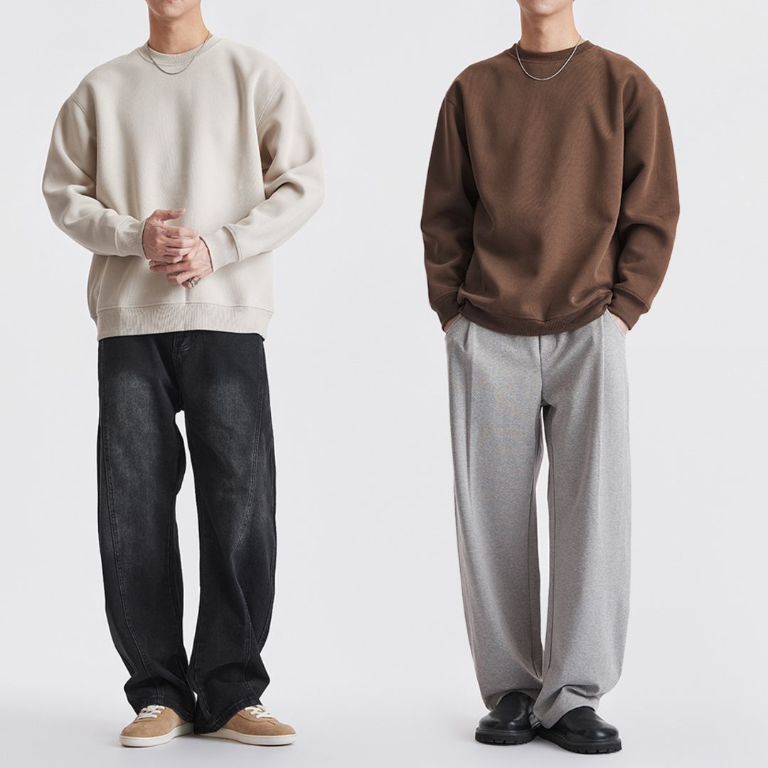 Solid Crewneck Airy Sweatshirt