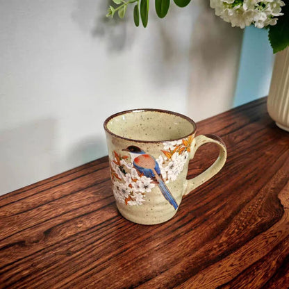 九谷燒山櫻鳥馬克茶杯