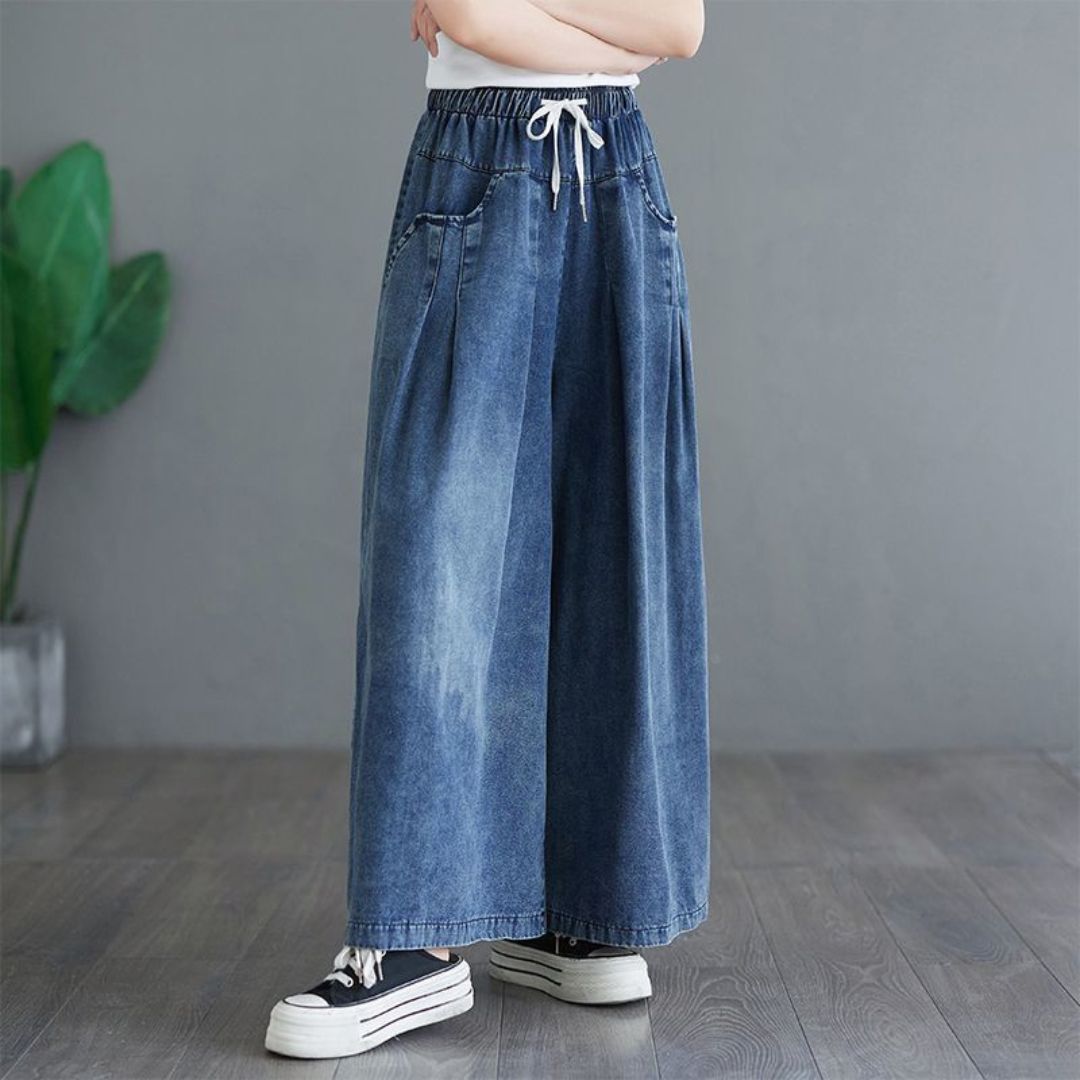 ルーズストレートデニムパンツ