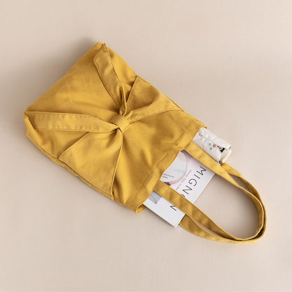 Bowknot Canvas Shoulder Bag