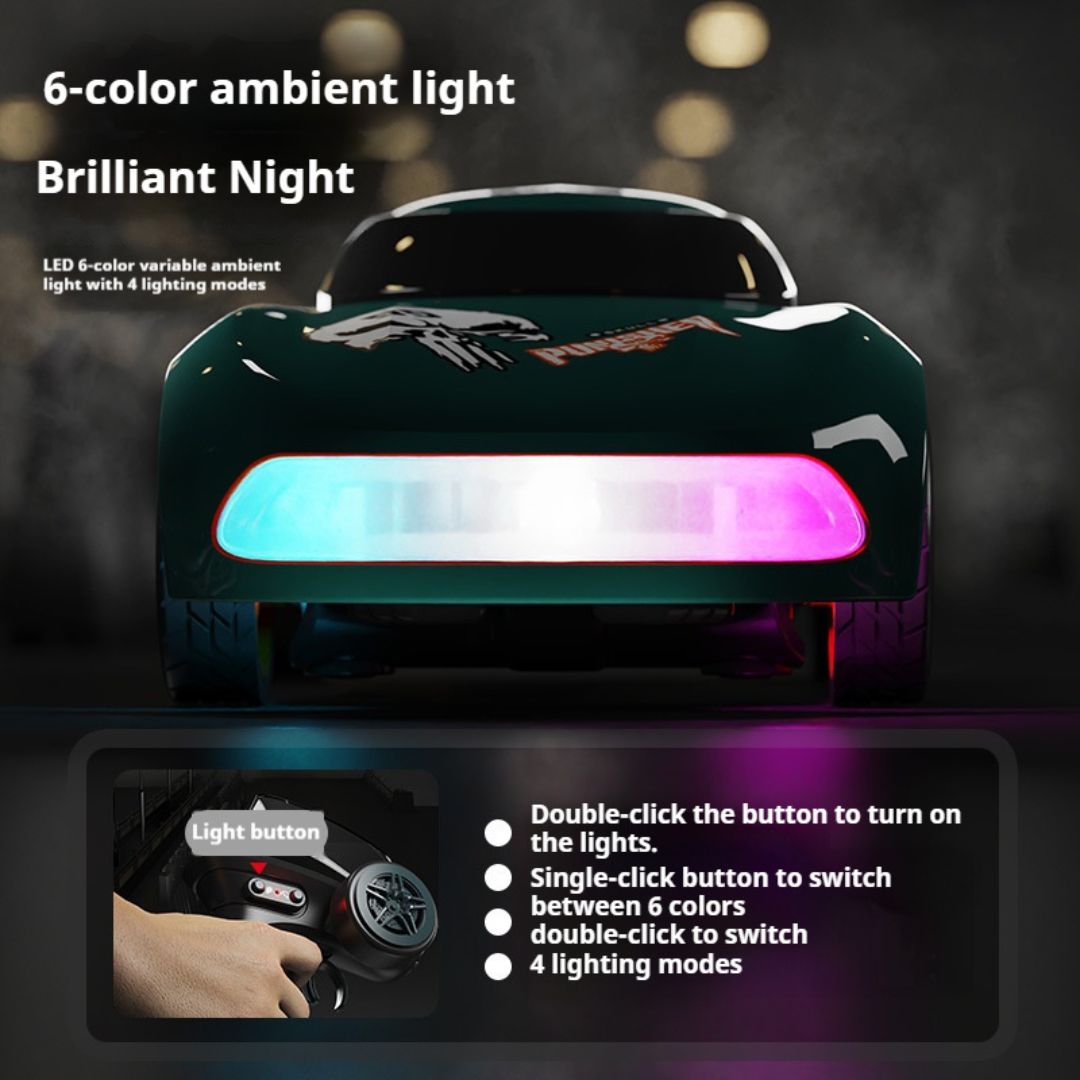 1:64 Mini LED Remote Control Racing Car