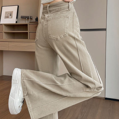 Milk Tea Color High Waist Stretch Flare Pants