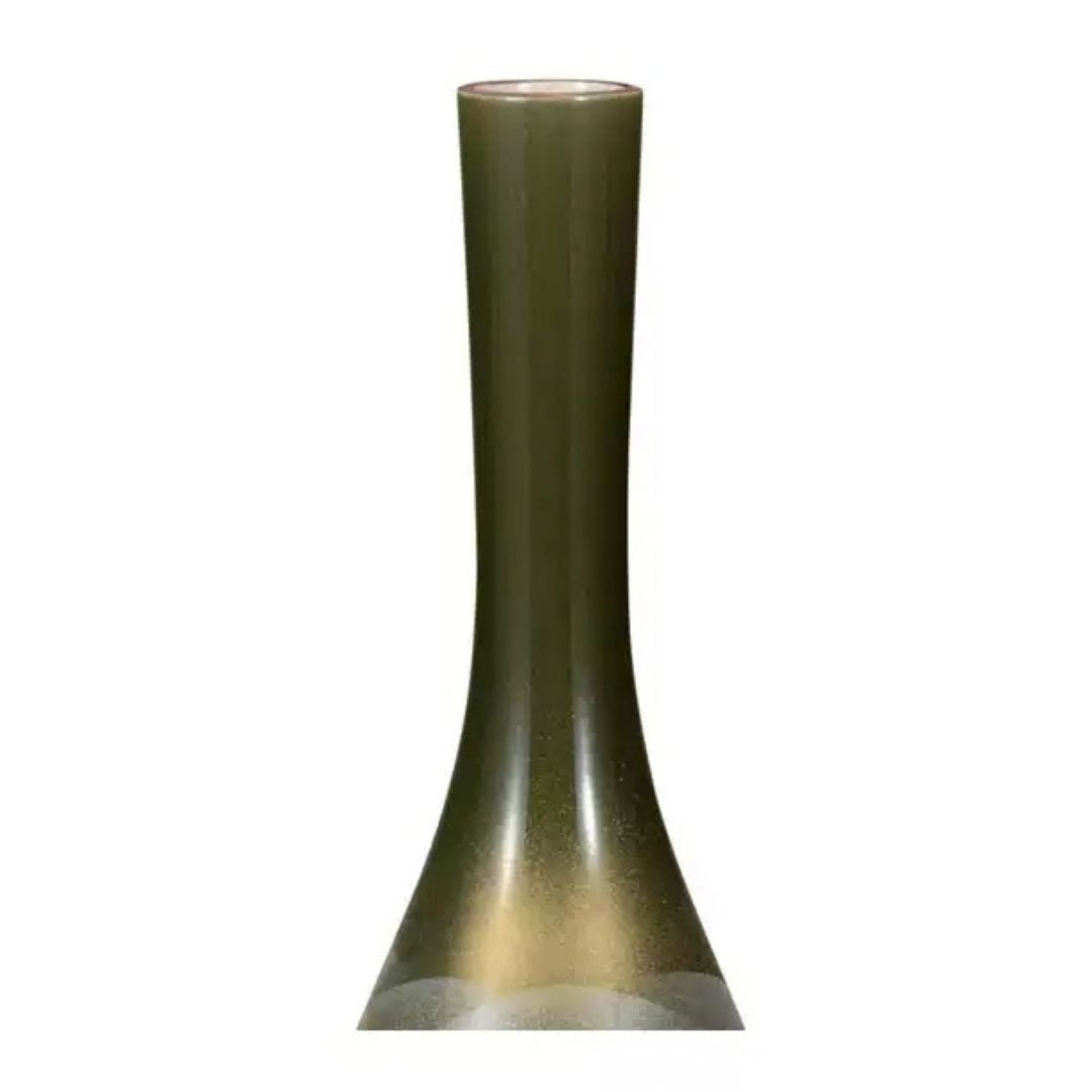 Kutani Renzan Long‑Neck Vase