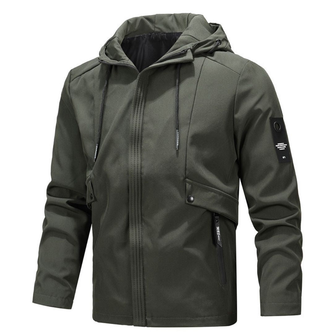 Solid Color Hooded Windbreaker
