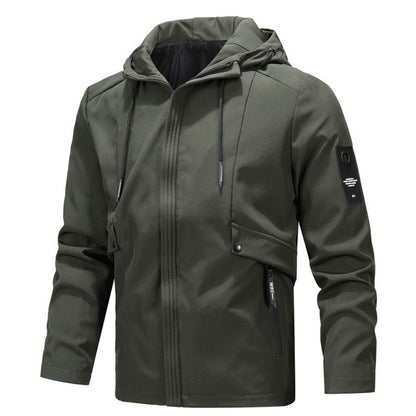 Solid Color Hooded Windbreaker