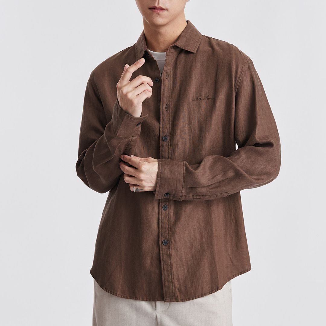 Men’s Casual Tencel Long Sleeve Shirt