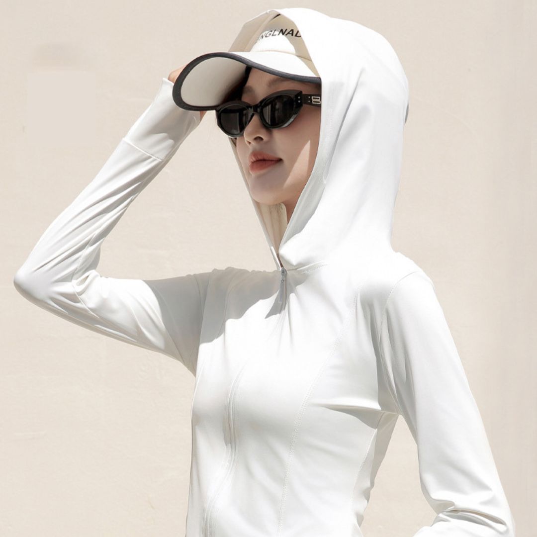 Sun-protective slim-fit sports jacket