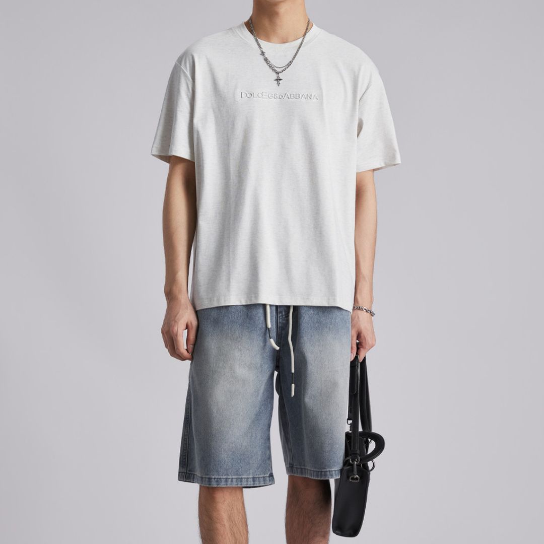 3DレタープリントカジュアルTシャツ