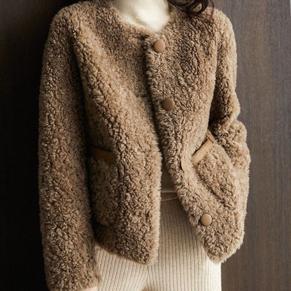 Japanese-Style Textured Fleece Jacket