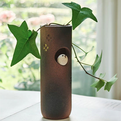 信樂燒貓頭鷹花瓶